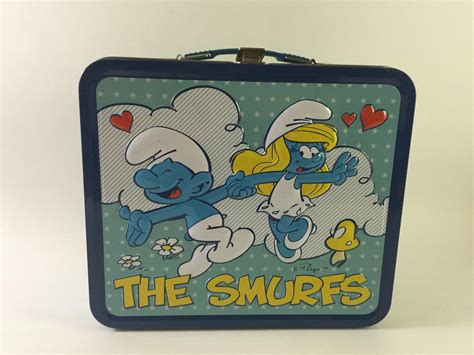 smurf metal lunch.box|smurf lunch box.